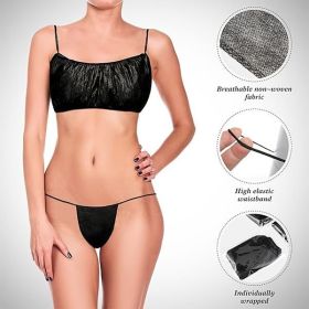 200 Pieces Disposable Bra and Underwear for Spa, Disposable Underwear for Women