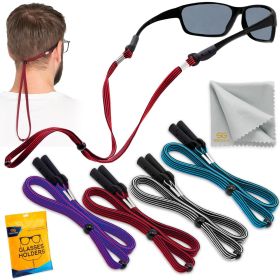 Eye Glasses Holders Around Neck 4 Cords 23 inch Glasses Strap Anti Slip Sunglasses Strap Holder for Men Women Eyeglasses Strap Lanyard Eyeglass H