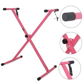 5 CORE Keyboard Stand Single X Style Adjustable Digital Electric Piano Riser Durable & Sturdy Music Synthesizer Holder Stands For 61 76 88 Keys - (Color: KS 1X BPNK)